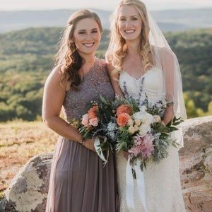 David’s bridal bridesmaid dress in portabella